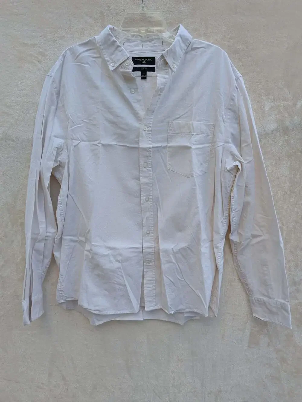 Banana Republic Mens XL White Slim Fit Long Sleeve Button Down Shirt